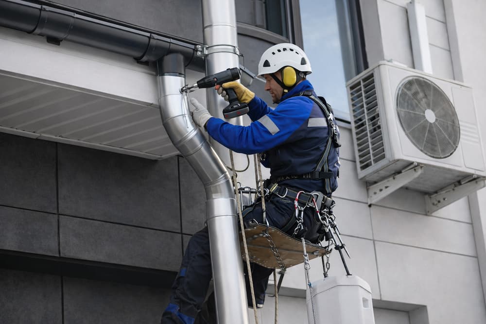 Commercial gutter and rainwater system detail
